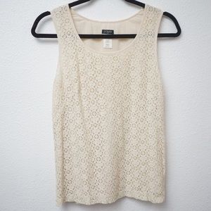 J.Crew Leslie Lace Cream Tank Top Size 0
